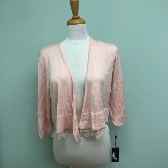 Tommy Hilfiger Sweaters - Tommy Hilfiger | Women's Lace Trim Cardigan | Pink | Large